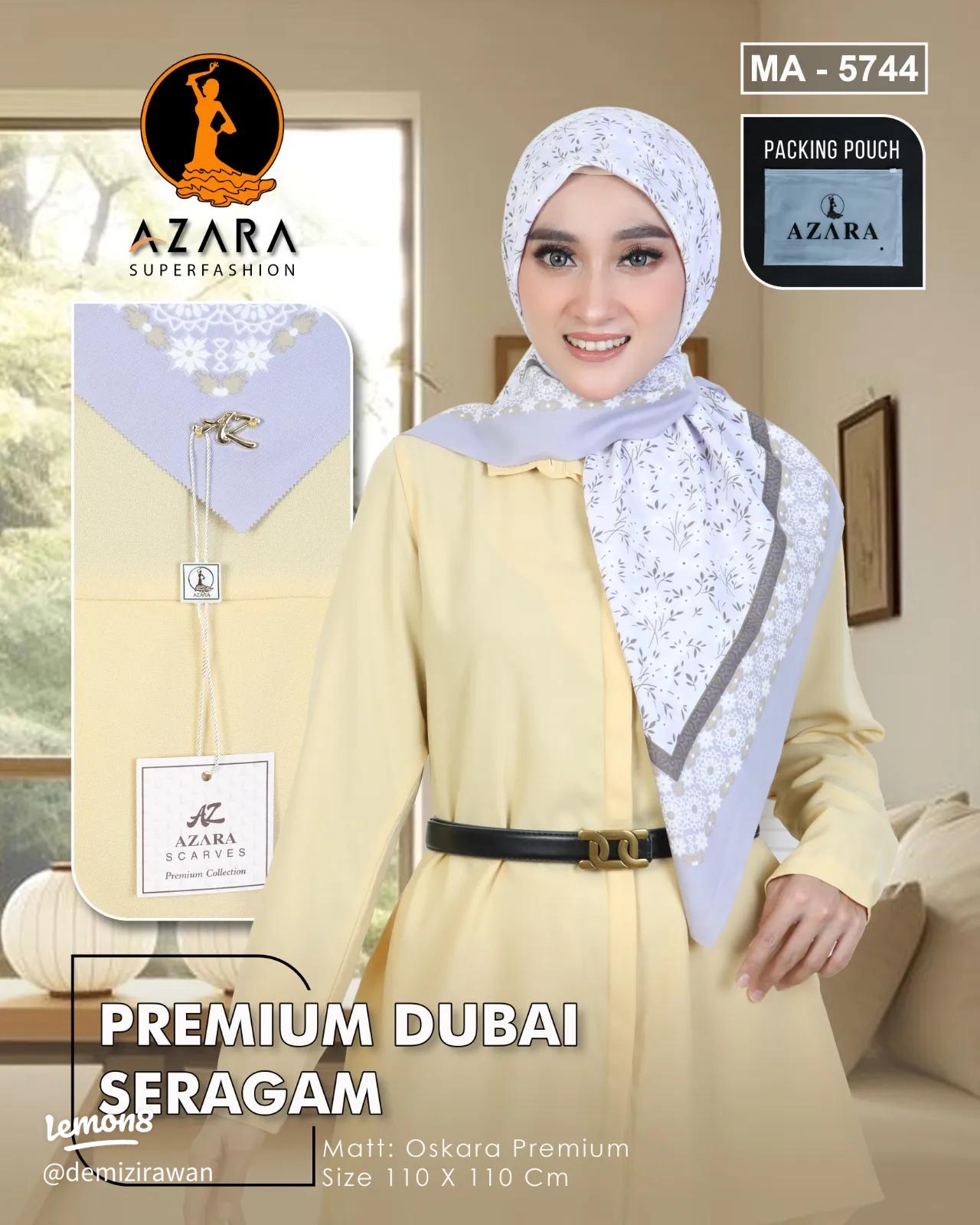 Hijab Azara motif segi empat - tampilan 5