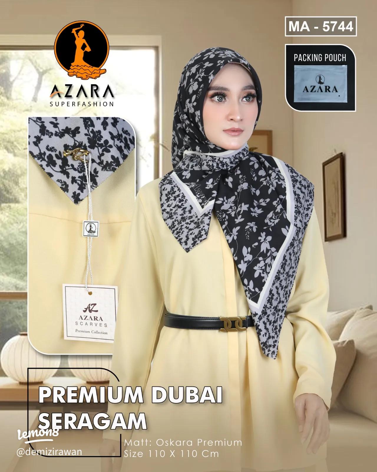 Hijab Azara motif segi empat - tampilan 6