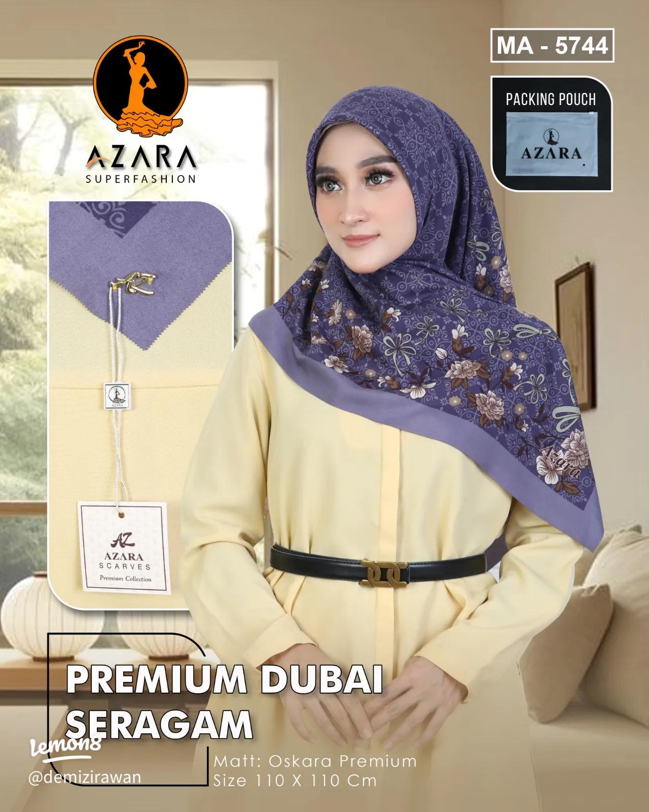 Hijab Azara motif segi empat - tampilan 7